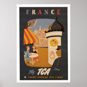 Poster de viagens retro de France