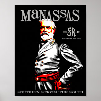 Poster de viagens Retro de Manassas Virginia