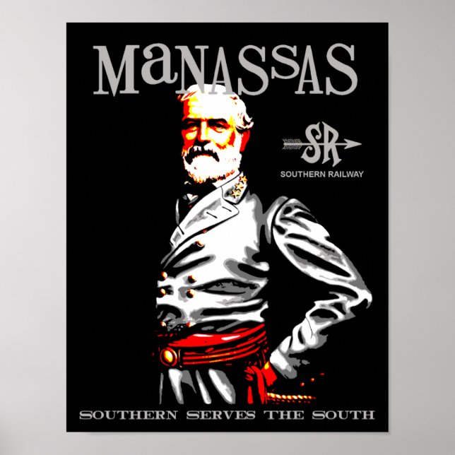 Poster de viagens Retro de Manassas Virginia (Frente)