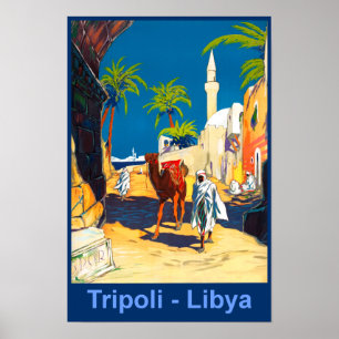 Poster de viagens retro de Tripoli, Líbia