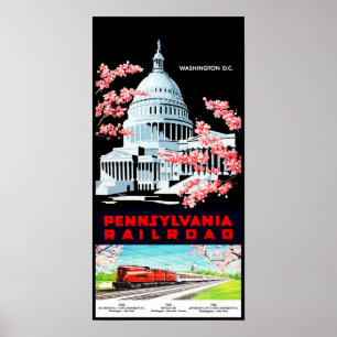 Poster de viagens retro do Washington DC