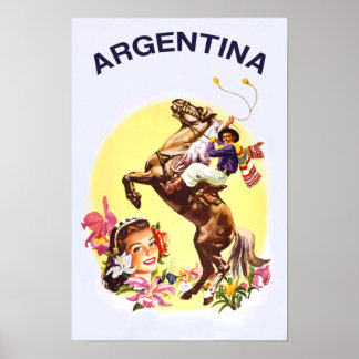 Poster de viagens retrô para a Argentina