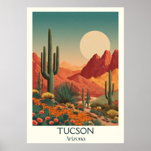 Poster de viagens RetroArizona Tucson   Estilo de 