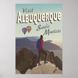 Poster de viagens Retroativo das Montanhas Albuque