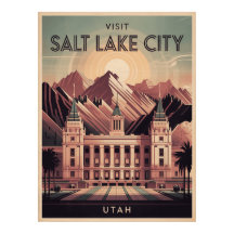 Poster de viagens Retroativo de Salt Lake City Uta