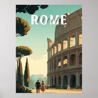 Poster de viagens Roma - Arte Colosseum Wall