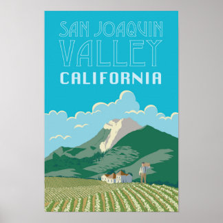 Poster de viagens San Joaquin Valley Califórnia