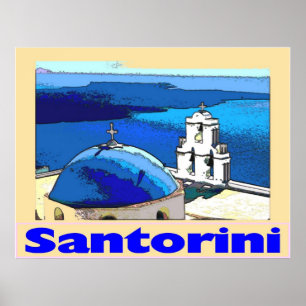 Poster de viagens Santorini Greese