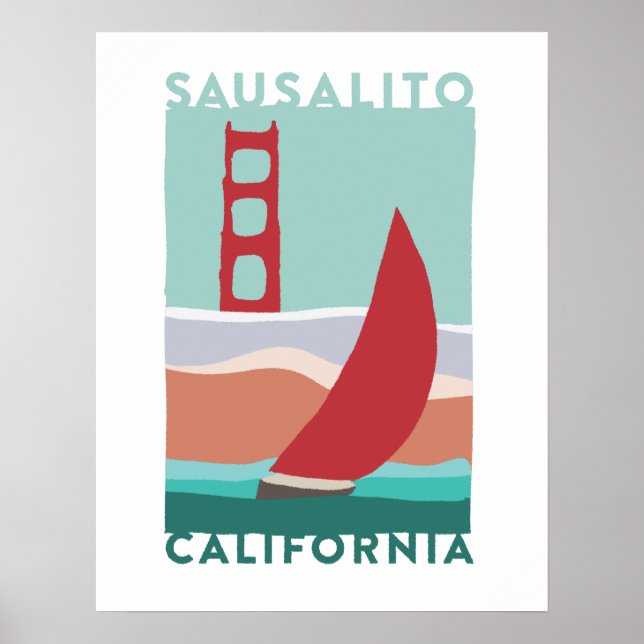 Poster de viagens Sausalito (Frente)
