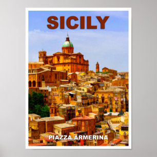 Poster de viagens Sicily Piazza Armerina