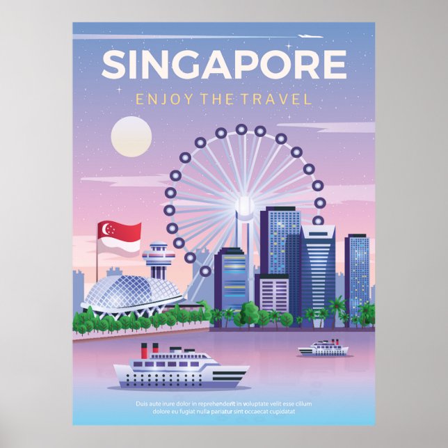 poster de viagens singapura (Frente)