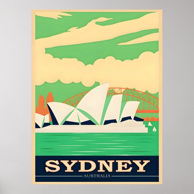 Poster de viagens Sydney da Austrália (Frente)