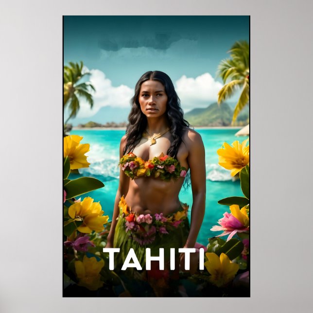 Poster de viagens Tahiti (Frente)