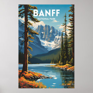 Poster de viagens tradicional do Banff National Pa