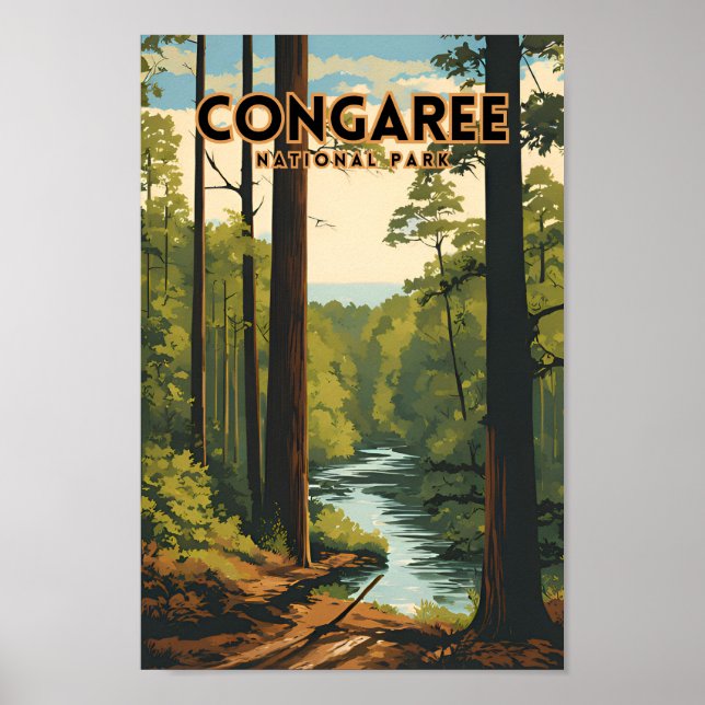 Poster de viagens Tradicional do Congaree National (Frente)