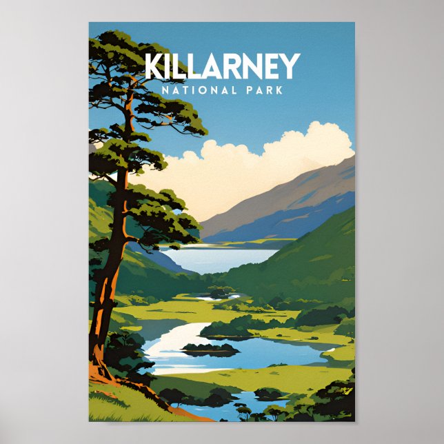 Poster de viagens tradicional do Killarney Nationa (Frente)