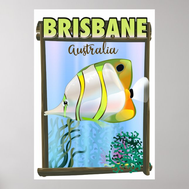 Poster de viagens tropical Brisbane Austrália (Frente)