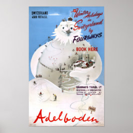 Poster de Viagens vintage Adelboden suiça