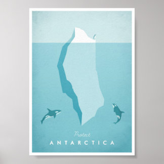 Poster de Viagens vintage Antártica