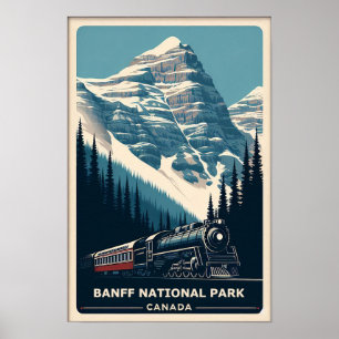 Poster de viagens Vintage Banff National Park Cana