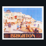 Poster de viagens Vintage Brighton<br><div class="desc">Linda imagem de reprodução de alta resolução, restaurada digitalmente, de uma virada antiga do poster de viagens do século para Brighton, Inglaterra. Os ingleses estão desfrutando dos prazeres da costa de Brighton há mais de 250 anos. Foi em 1750 que a cidade litorânea, a apenas 60 milhas ao sul de...</div>