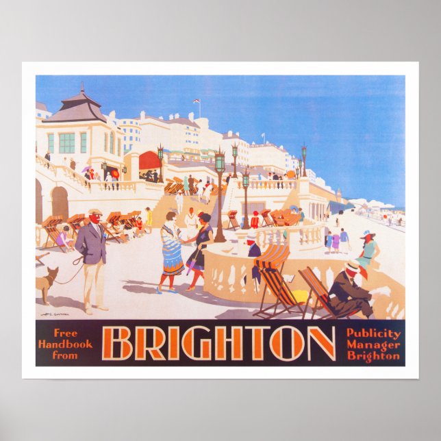 Poster de viagens Vintage Brighton (Frente)
