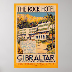 Poster de viagens Vintage British The Rock Hotel