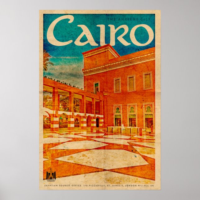Poster de viagens Vintage Cairo (Frente)