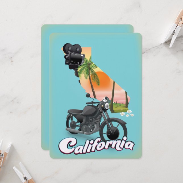 Poster de viagens Vintage California (Frente/Verso In Situ)
