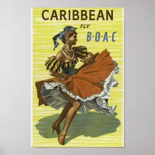 Poster de viagens Vintage Caribe