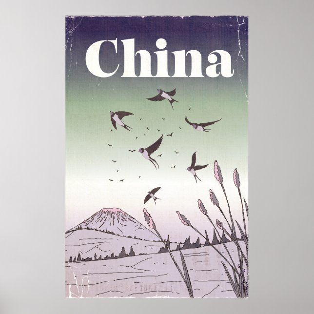 Poster de viagens Vintage China (Frente)