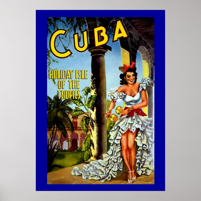 Poster de viagens Vintage Cuban Dancer Girl (Frente)