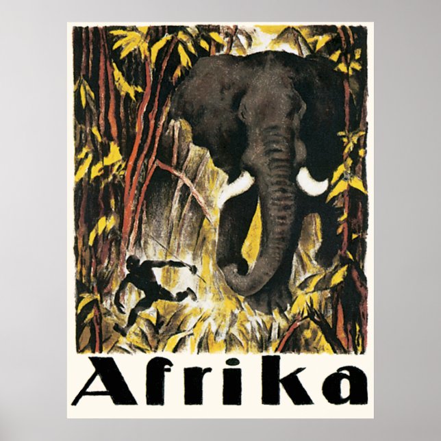 Poster de viagens vintage da África (Frente)