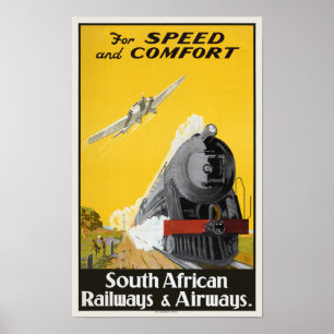 Poster de Viagens vintage da África do Sul 1934
