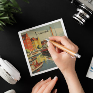 Poster de Viagens vintage da Dinamarca personalizá