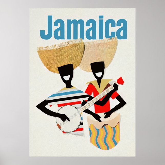 Poster de Viagens vintage da Jamaica (Frente)