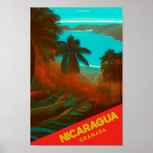 Poster de viagens vintage da Nicarágua