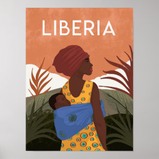 Poster de viagens vintage da Serra Leoa da Libéria