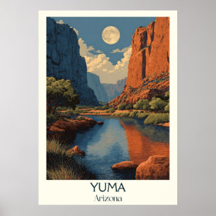 Poster de Viagens vintage de Arizona Yuma Cor re