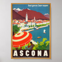 Poster de Viagens vintage de Ascona