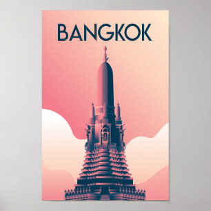 Poster de viagens vintage de Bangkok