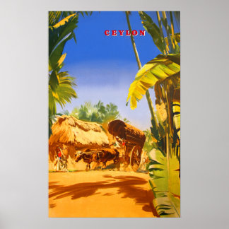 Poster de viagens vintage de Ceilão