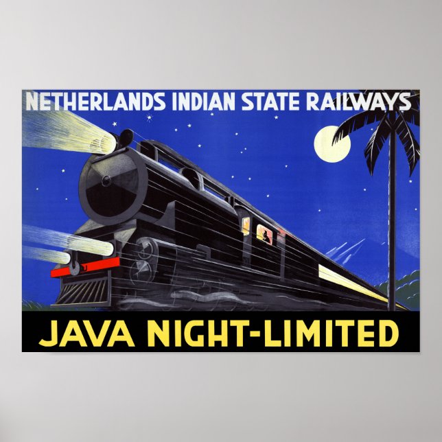 Poster de Viagens vintage de da Indonésia Java Res (Frente)