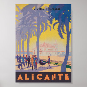 Poster de Viagens vintage de Espanha Alicante