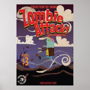Poster de Viagens vintage de filmes Zombie
