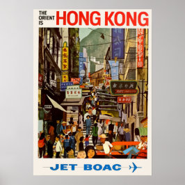 Poster de Viagens vintage de Hong Kong