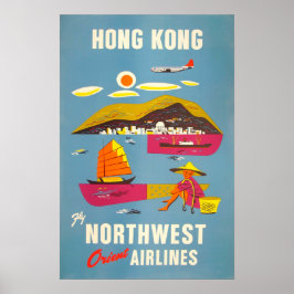 Poster de Viagens vintage de Hong Kong