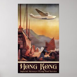 Poster de Viagens vintage de Hong Kong