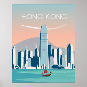 Poster de viagens Vintage de Hong Kong