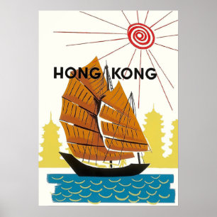Poster de Viagens vintage de Hong Kong